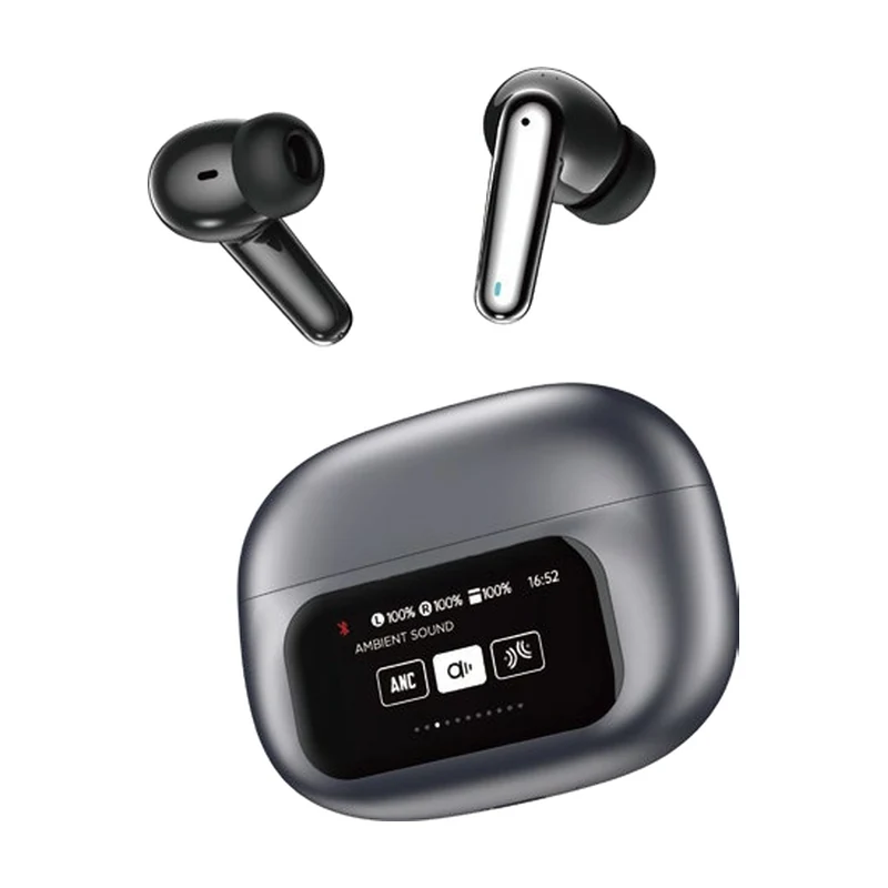 G35 ANC+ENC in-ear TWS earbuds and charging case on white background