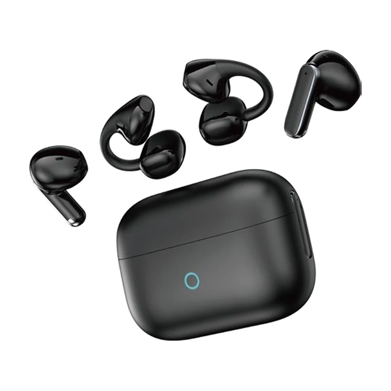 G47 dual-style TWS earbuds and charging case on white background