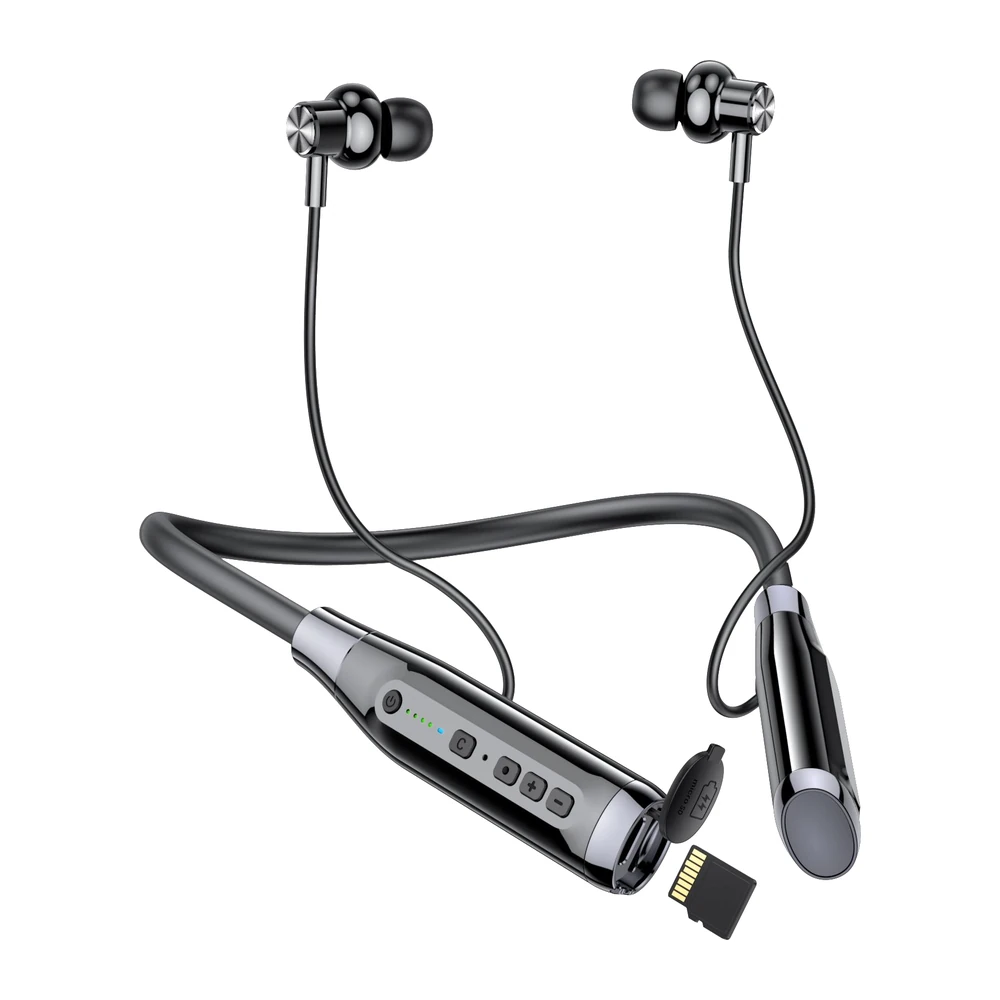 A12 wireless neckband earphone product image on white background