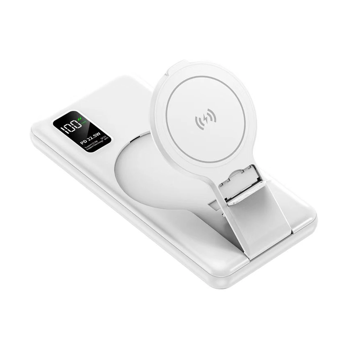 Y143B wireless charging power bank on a white background