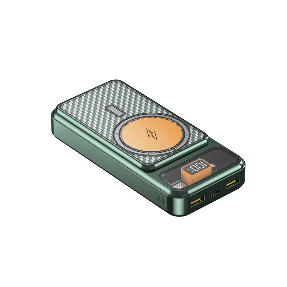Y181 wireless charging power bank on a white background