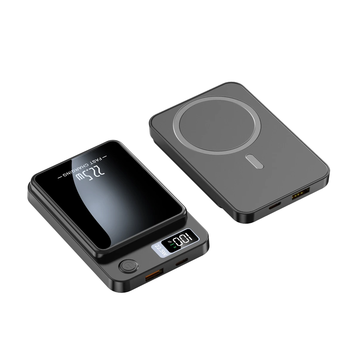 Y208 wireless charging power bank on a white background