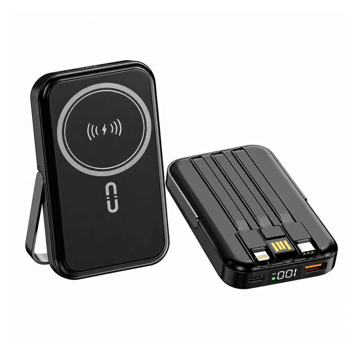 Y329 wireless charging power bank on a white background
