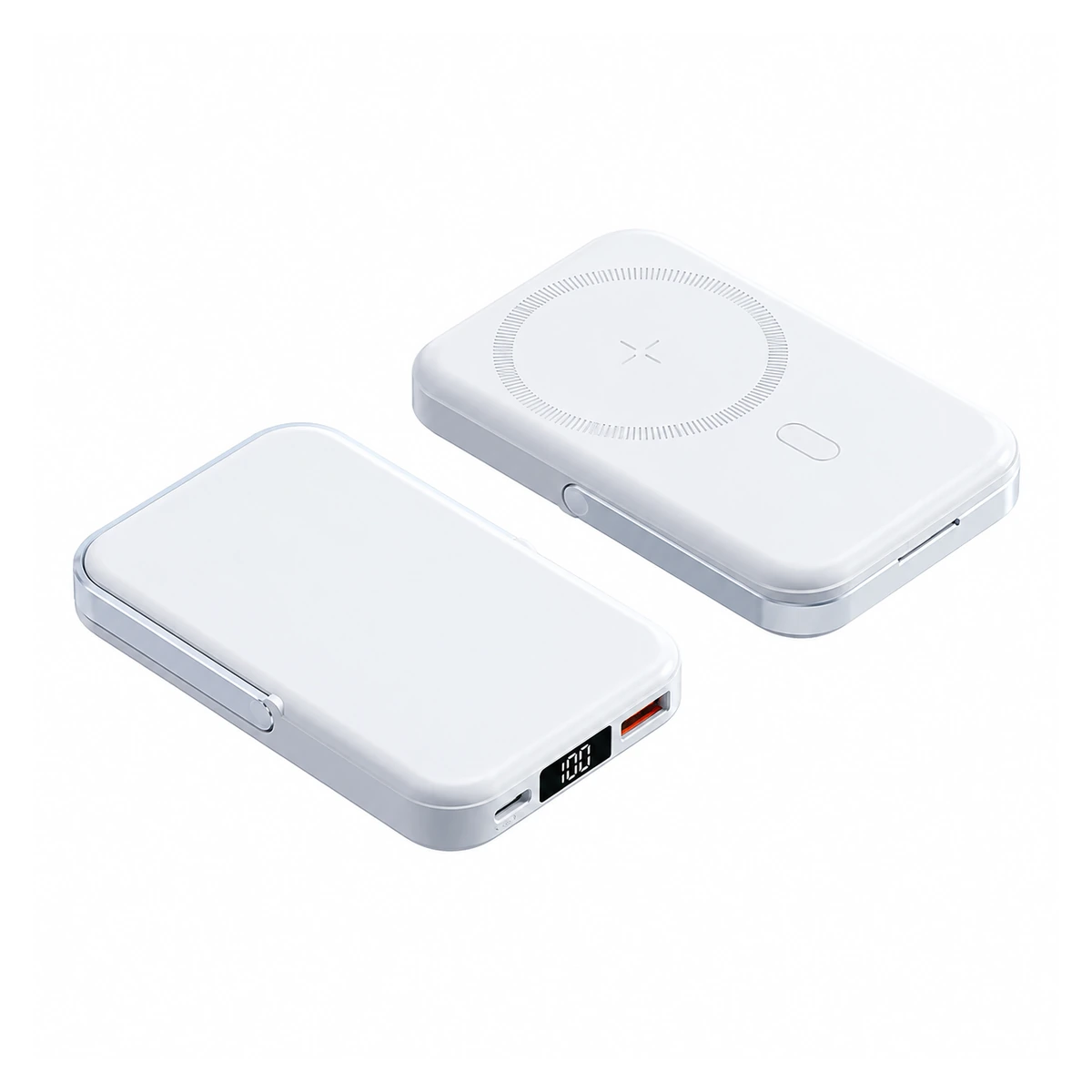 Y373 wireless charging power bank on a white background