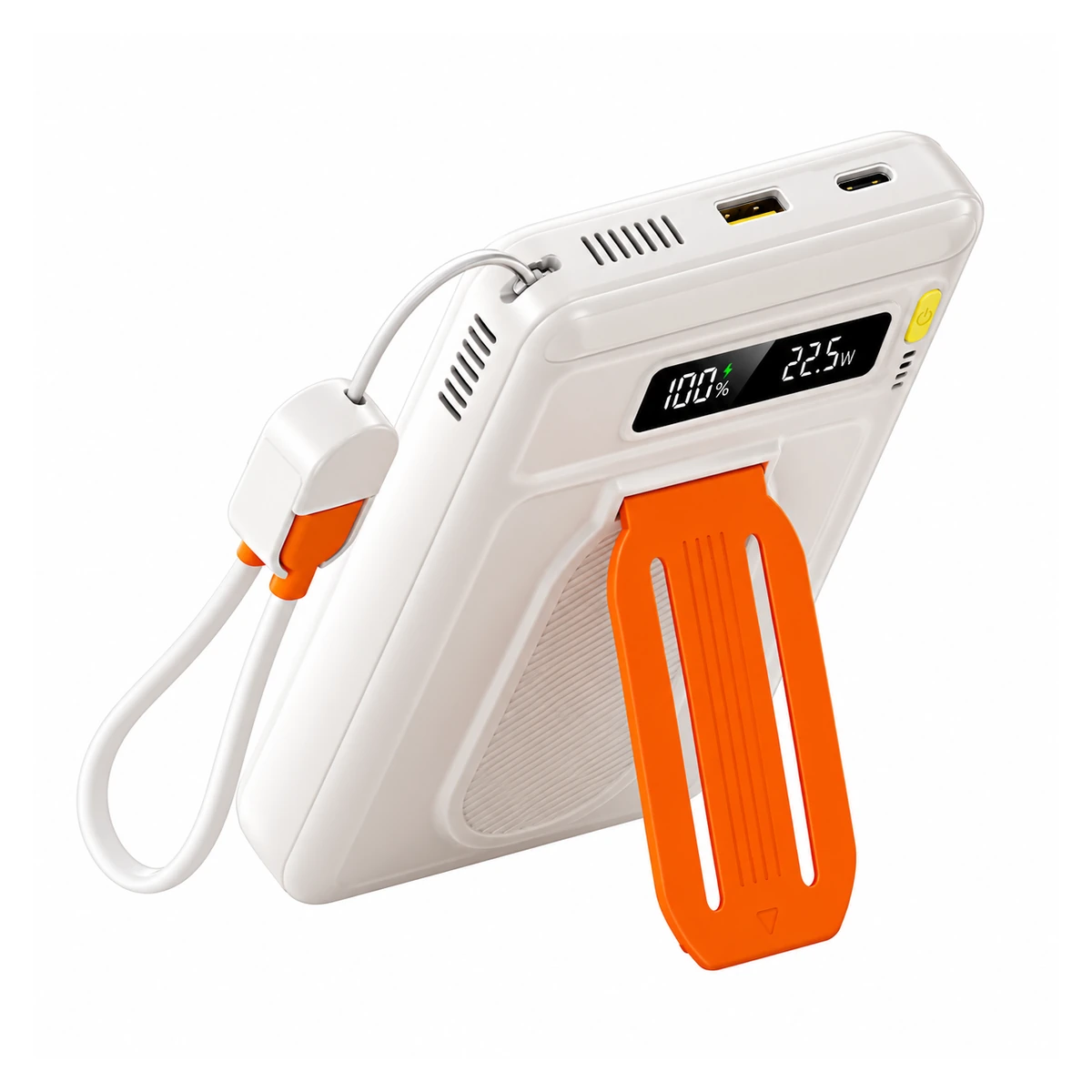 Y448 wireless charging power bank on a white background